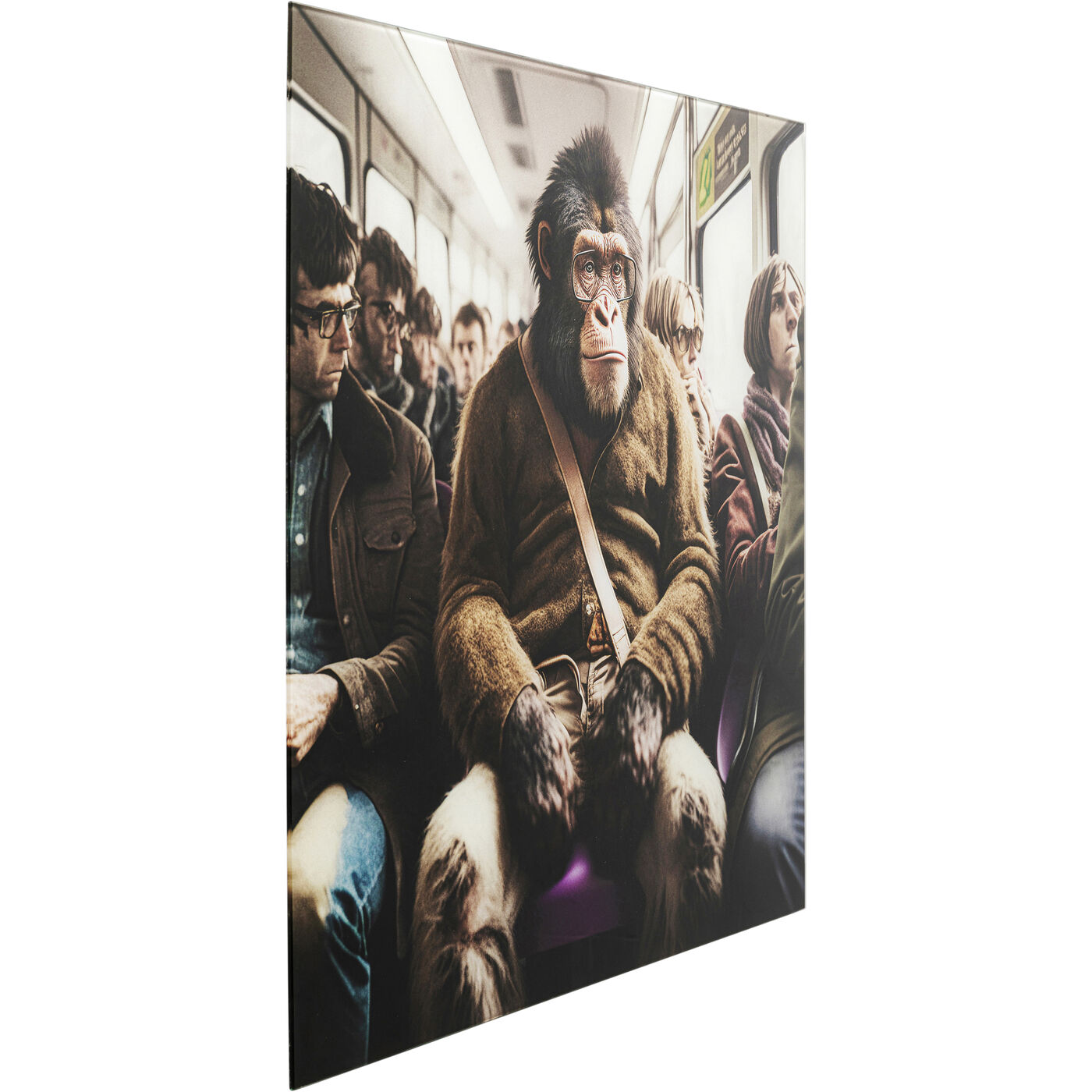 Картина стеклянная Commuter Monkey 60x60 см KARE 57011