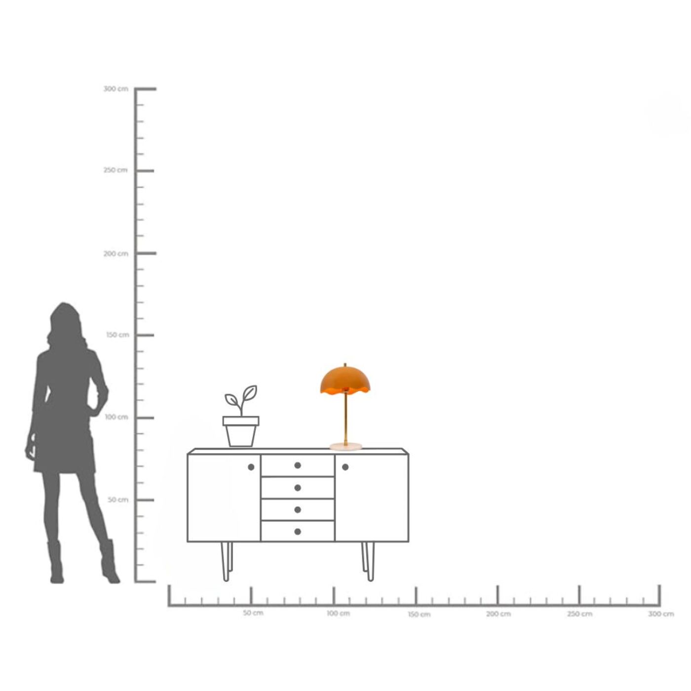 Светильник настольный Lia Orange 50cm KARE 56529