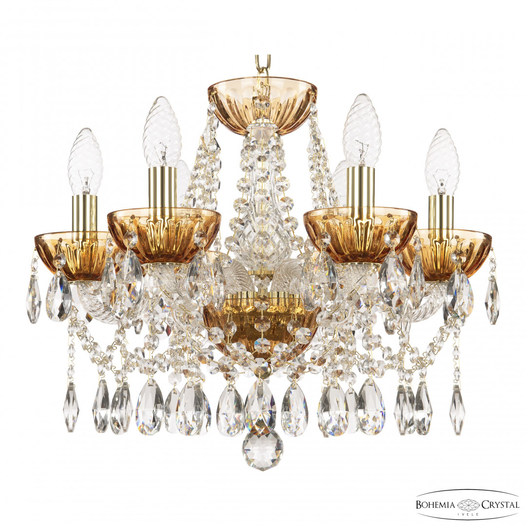 Люстра 5413/6/141 G Amber/M-1H Bohemia Ivele Crystal