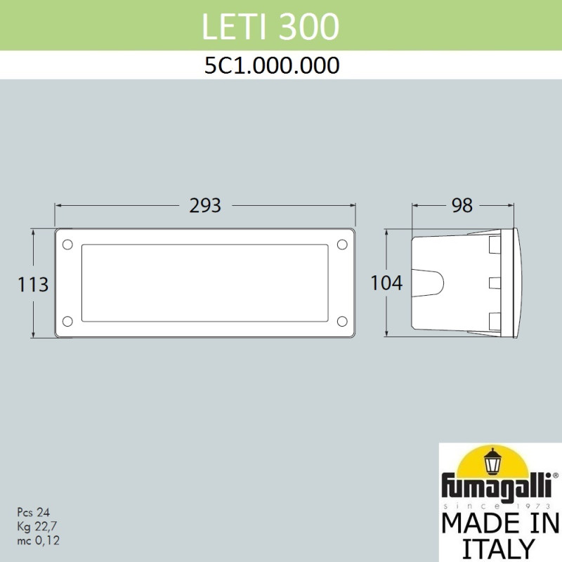 Светильник для ступеней Fumagalli 5C1.000.000.LYF1R