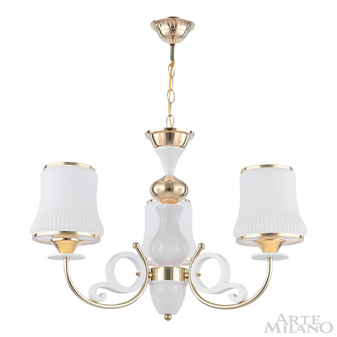 Люстра подвесная с плафонами 301097/3 Wh/Gd Arte Milano