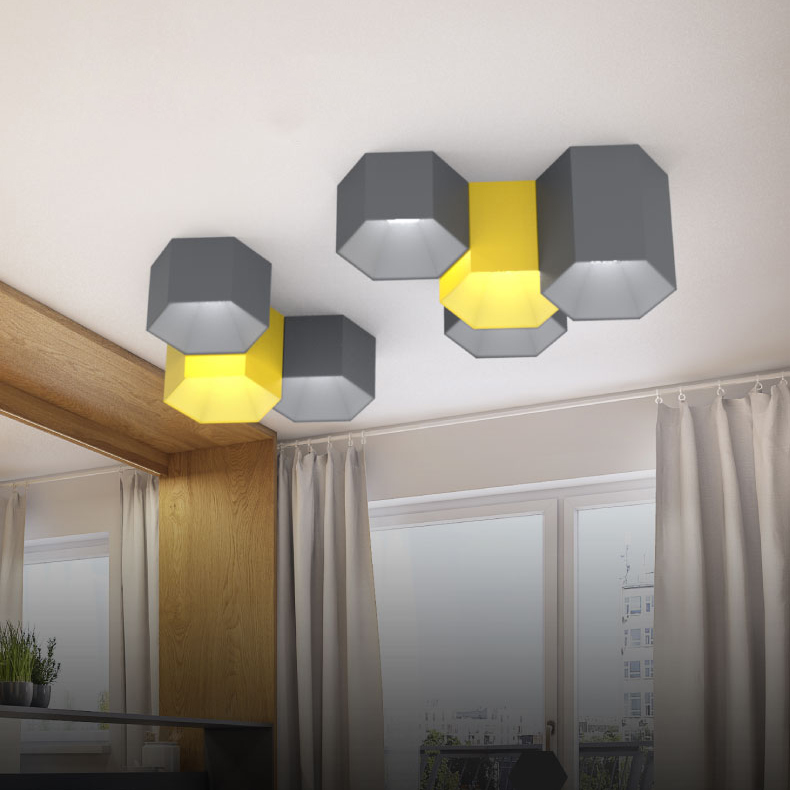 Потолочный светильник HEXAGON B H20 Grey by ImperiumLoft
