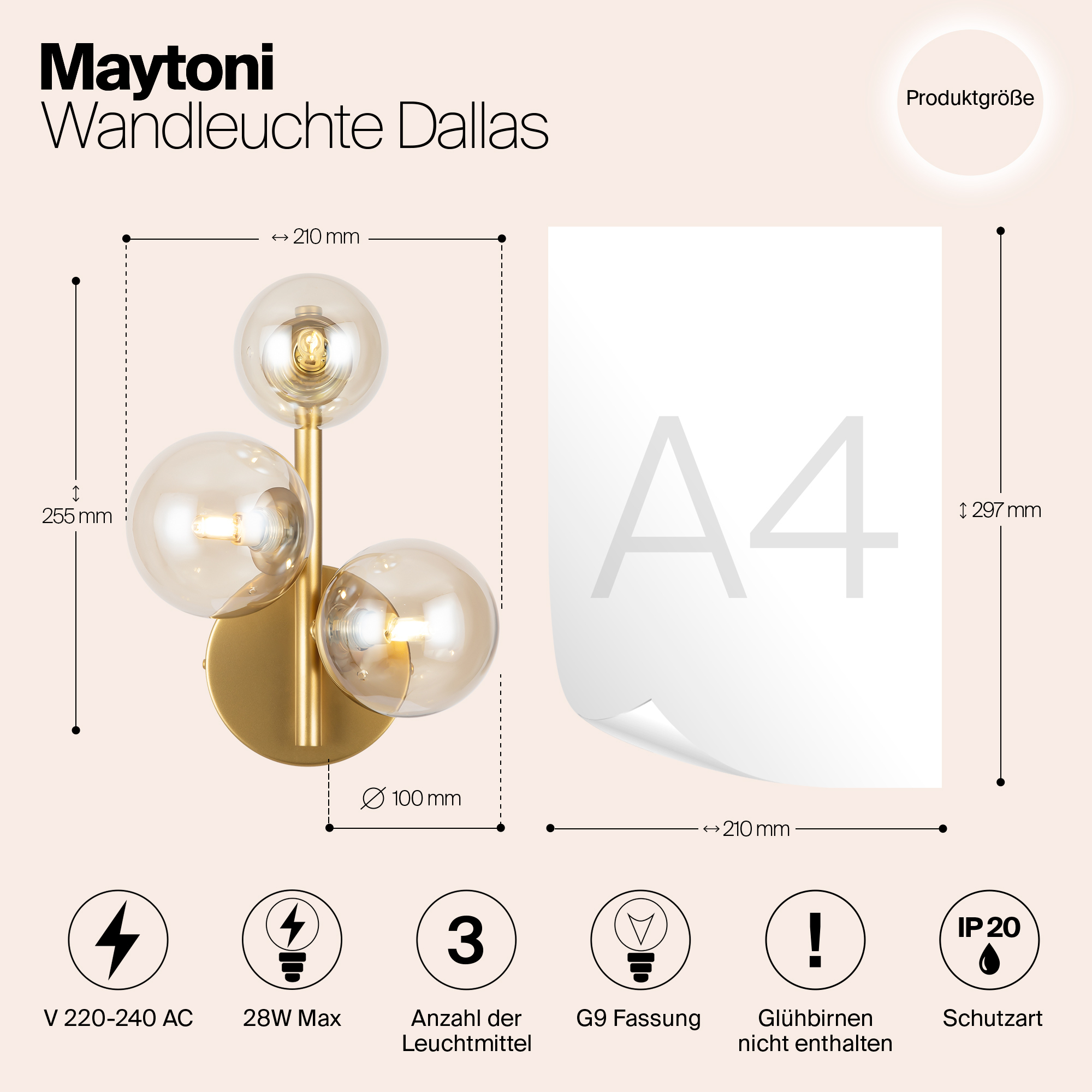 Настенный светильник (бра) Maytoni MOD545WL-03G