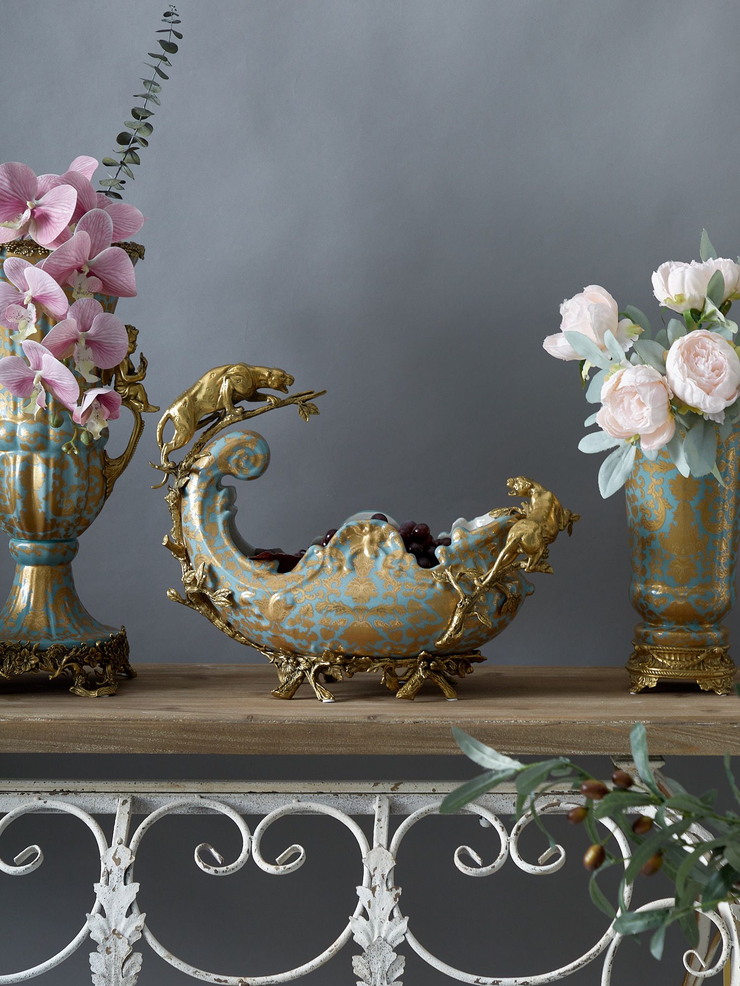 Чаша для фруктов с леопардами Glasar 31G2210/D909HC/NB4199