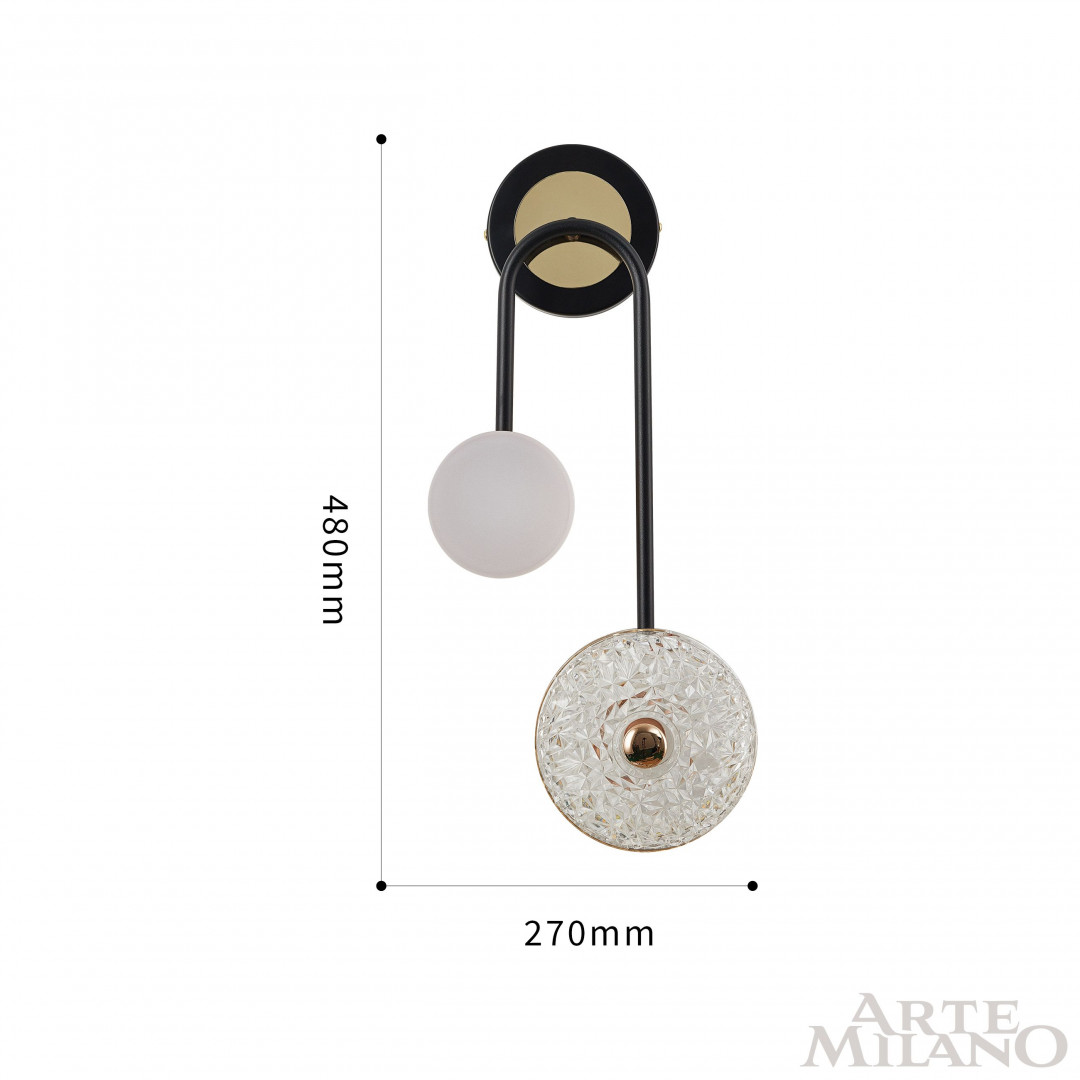 Бра светодиодные 279169/2B BK/GD Arte Milano