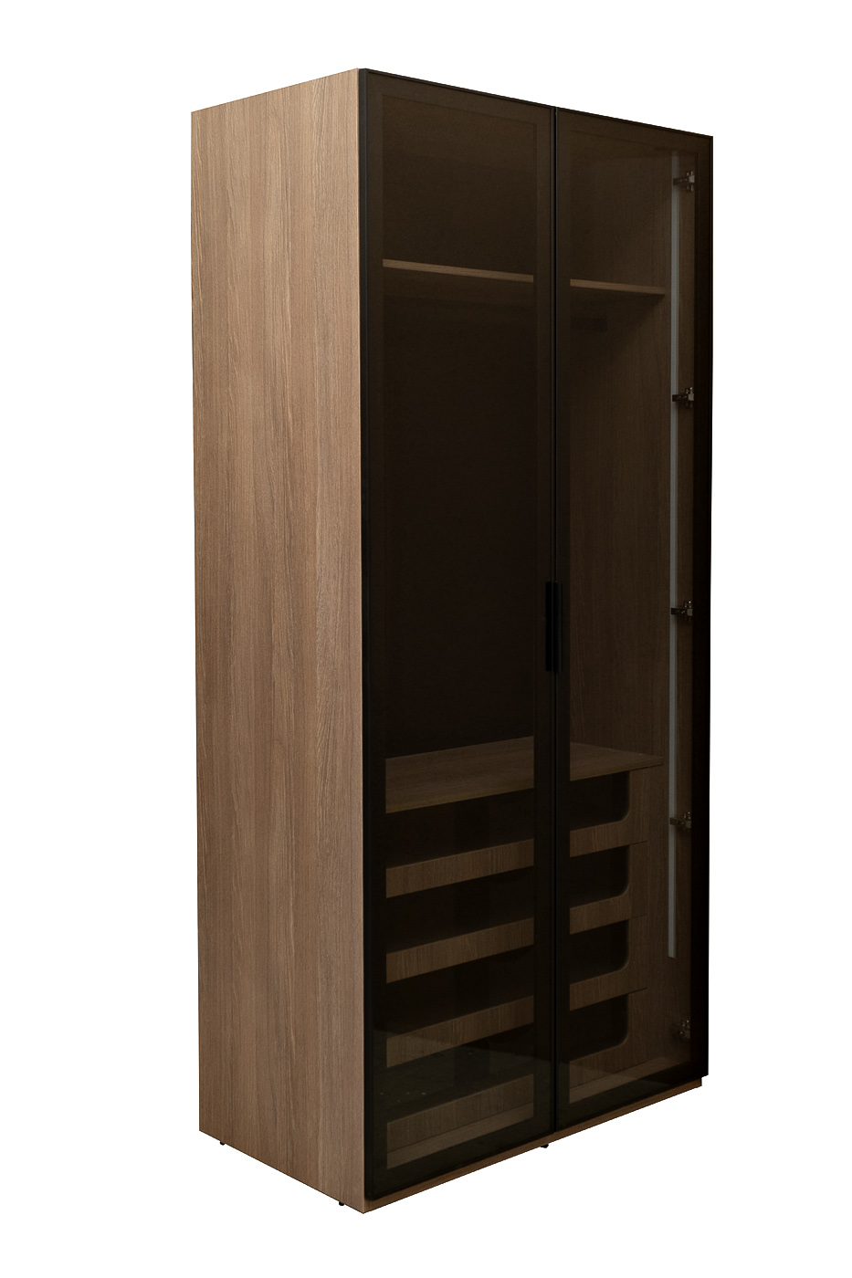 Шкаф двудверный с выдвижными ящиками цвет дуб Garda Decor GD-10012/1-3(тонировка)