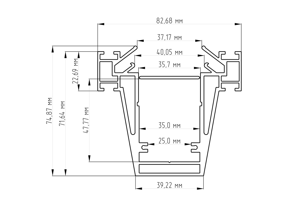 Встраиваемый алюминиевый профиль под натяжной потолок Donolux DN18521H3RAL9003