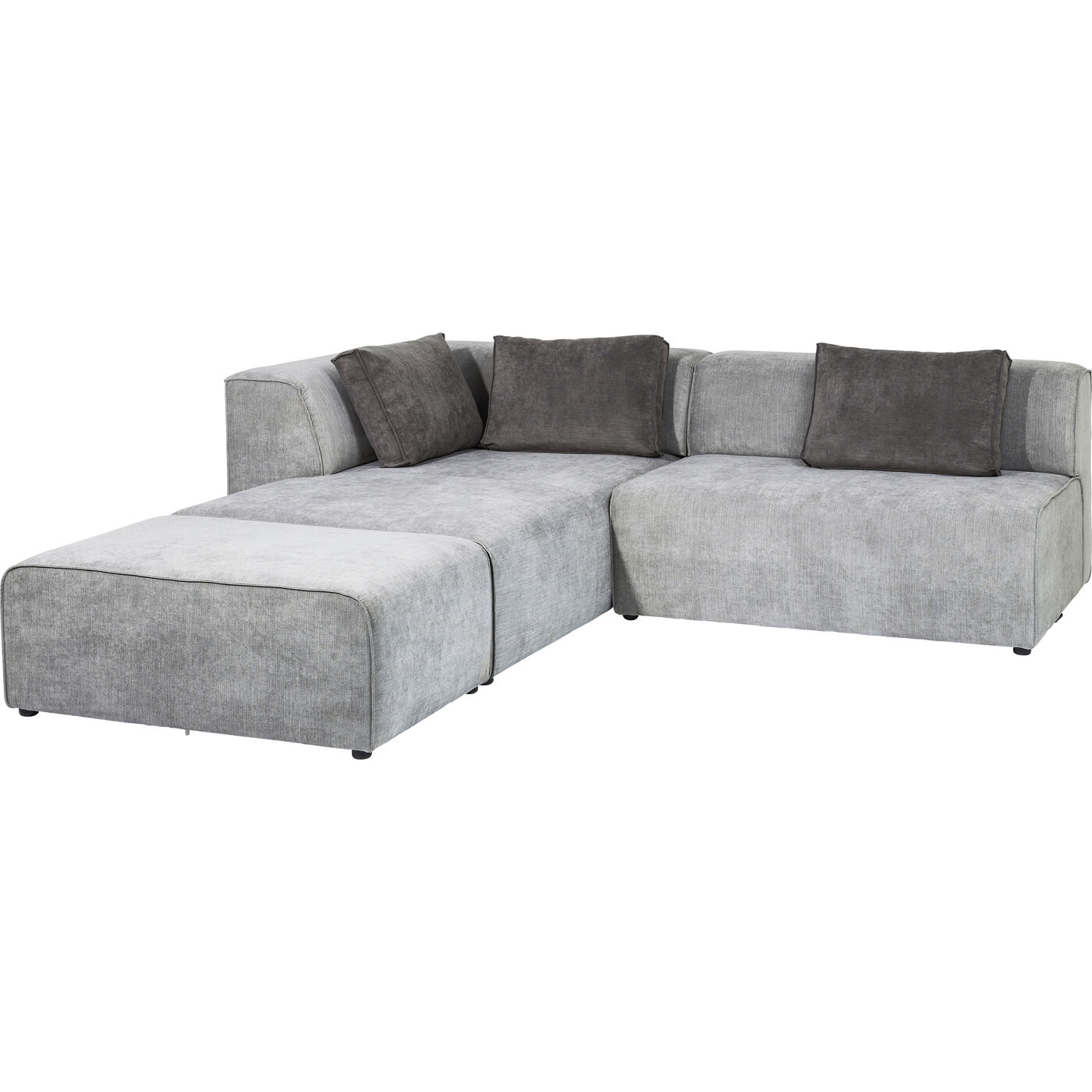 Диван угловой левосторонний Infinity Ottomane Left Grey KARE 81324