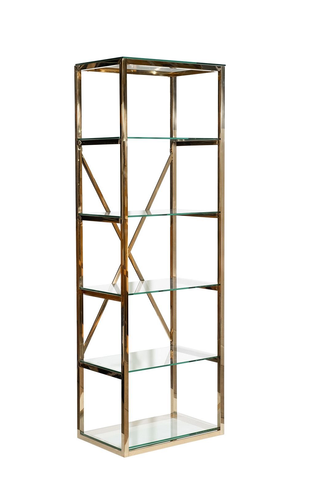 Стеллаж стекло прозр/золото 60*40*180 Garda Decor GY-01000
