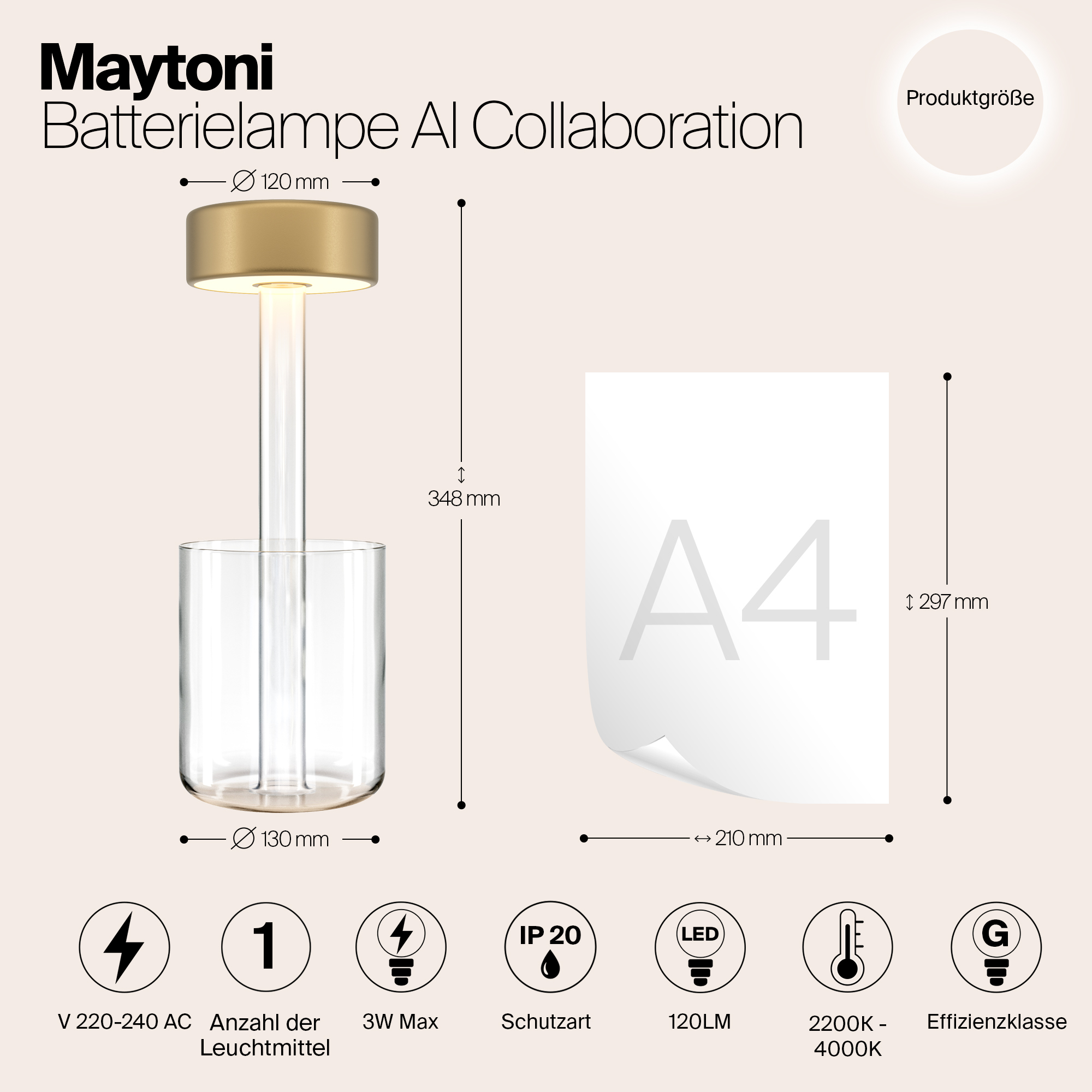 Аккумуляторный светильник Maytoni MOD229TL-L3G3K1