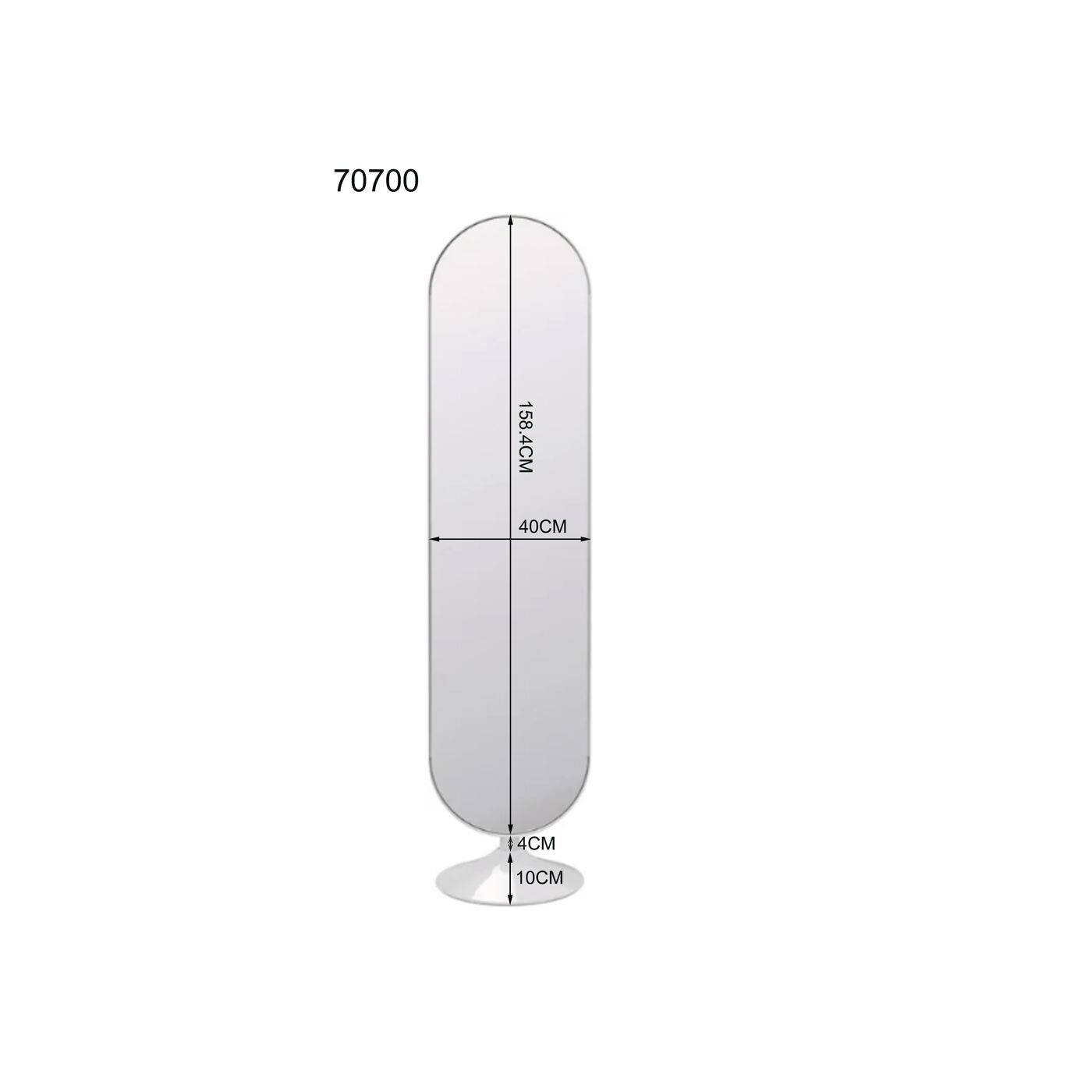Зеркало напольное Curve Greige 38x172cm KARE 70700
