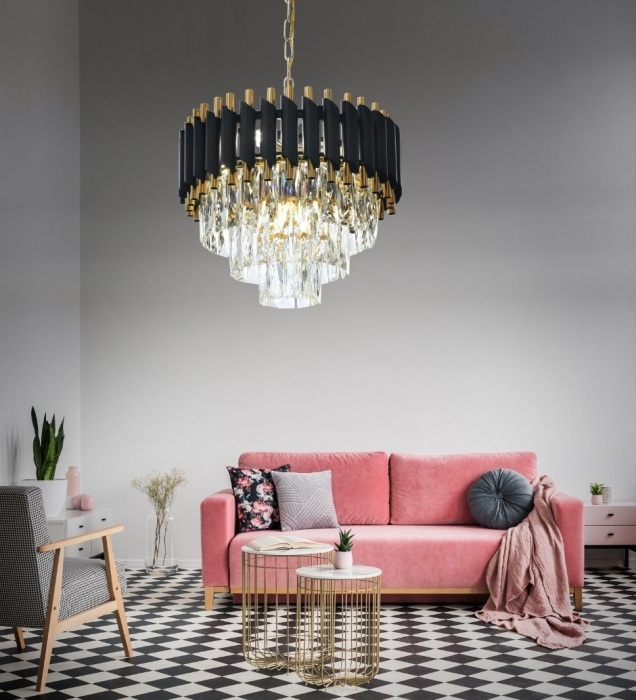 Подвесная люстра Lumina Deco LDP 6003-400 BK+F.GD