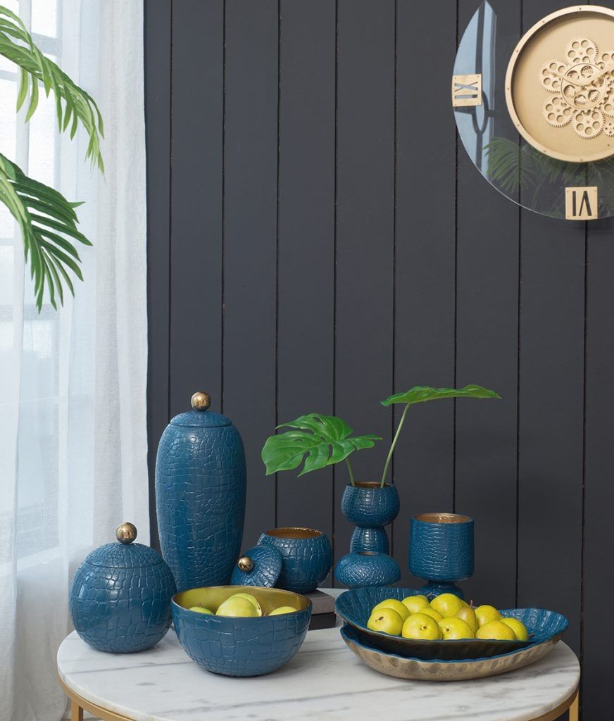Ваза с крышкой Glasar LB78233-BLUE