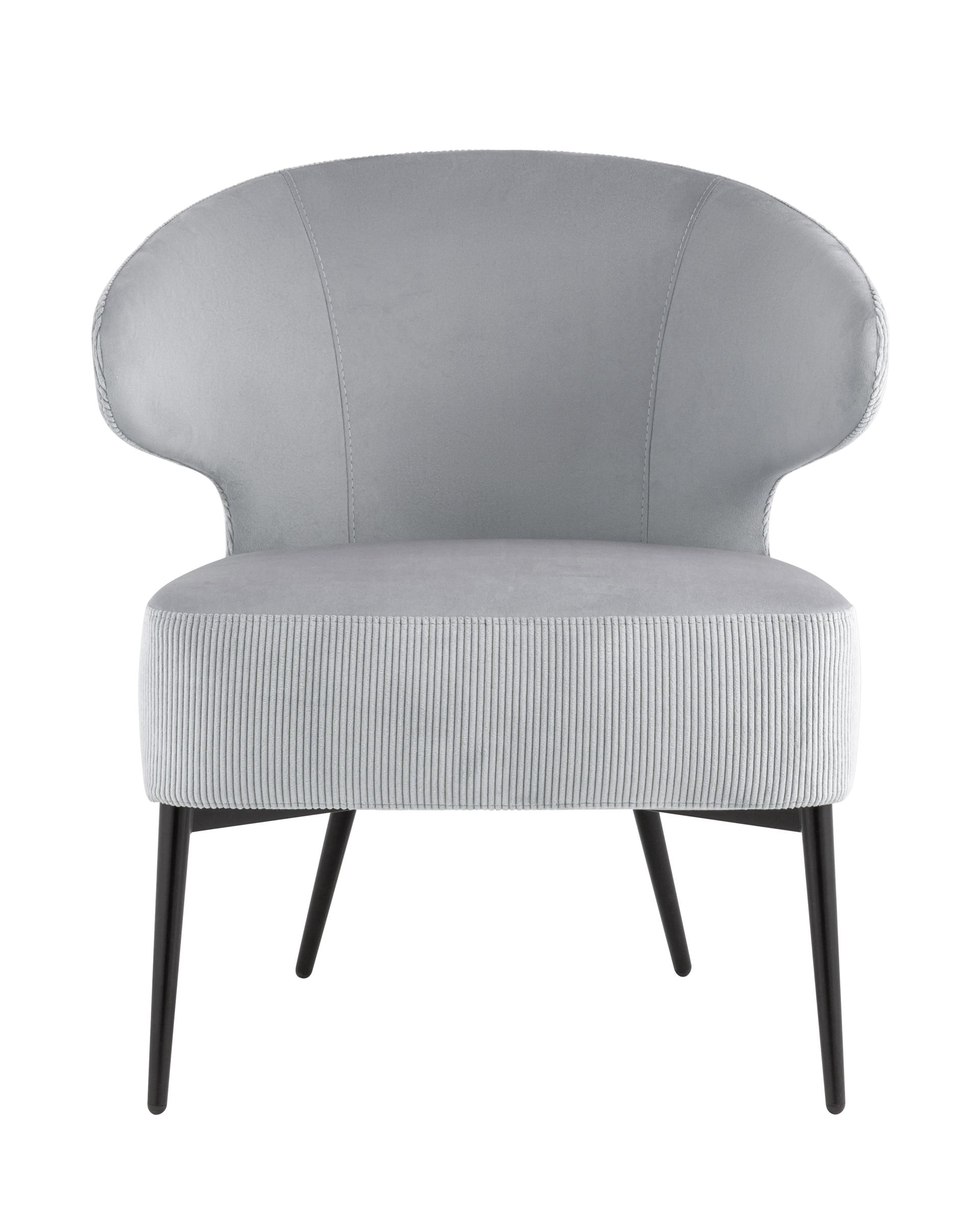 Кресло лаунж Royal Stripes велюр серый Stool Group