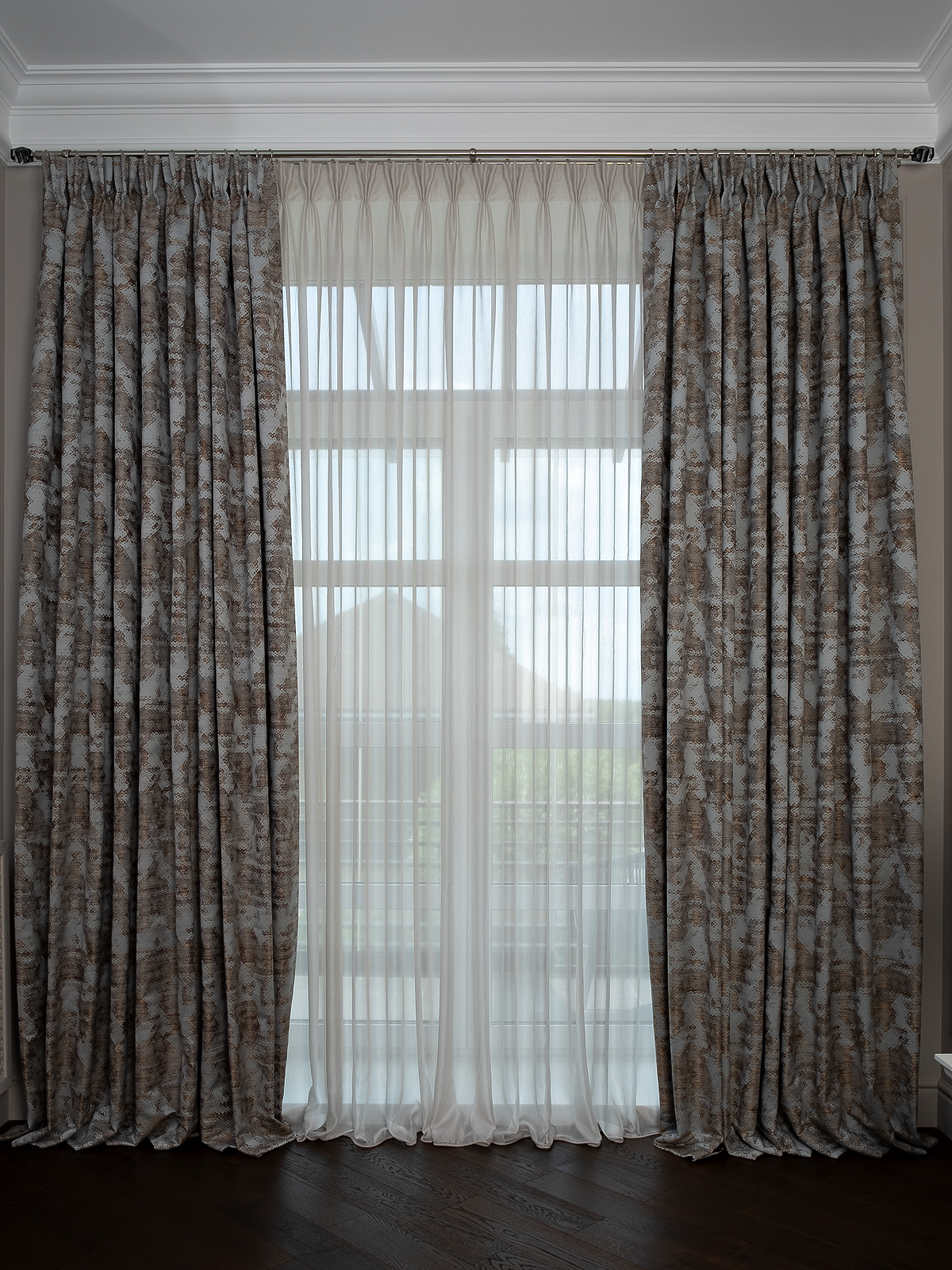 Портьера Bromley 260х300см голубая Garda Decor 121GD-00013