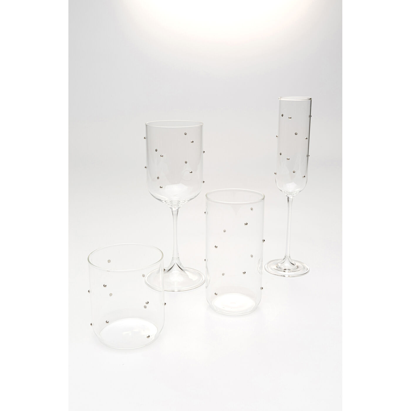 Бокал для шампанского Glam Dots Silver 25cm KARE 58023