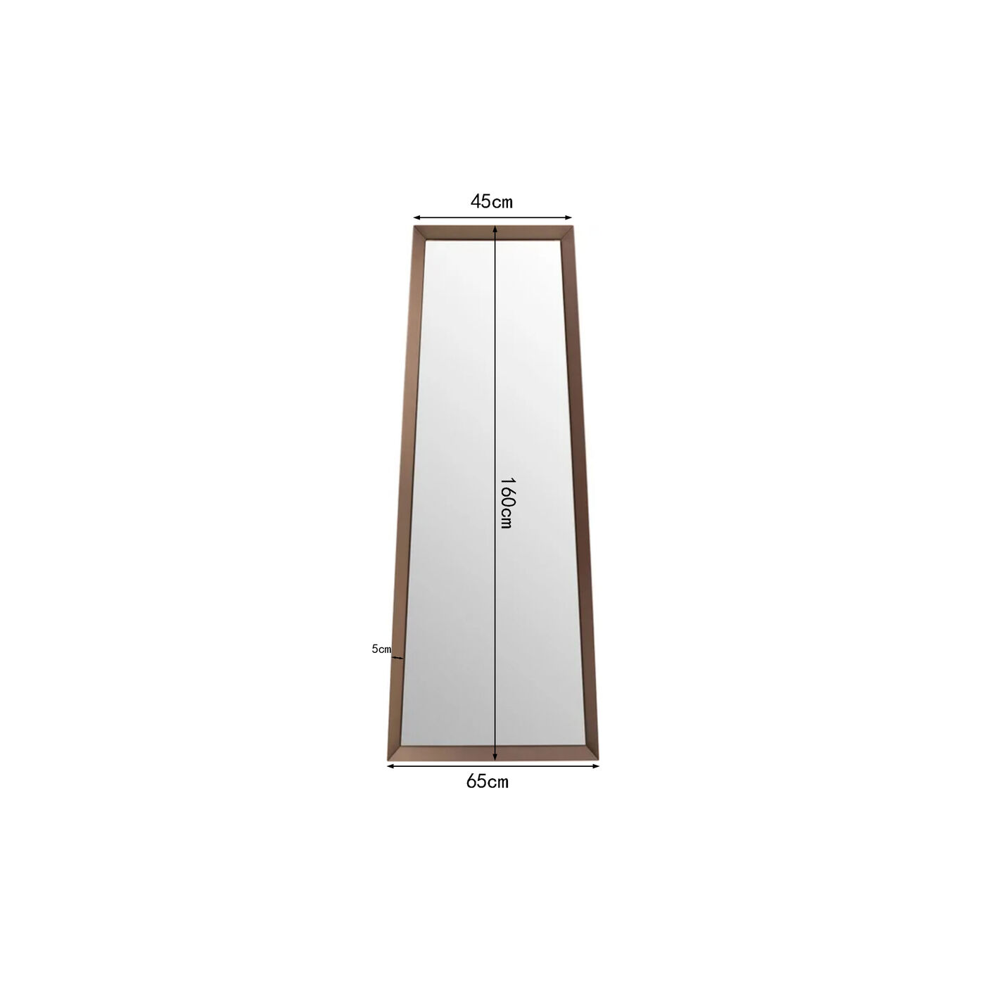 Зеркало Arezzo Coffee Trapez 65(45)x160cm KARE 70027