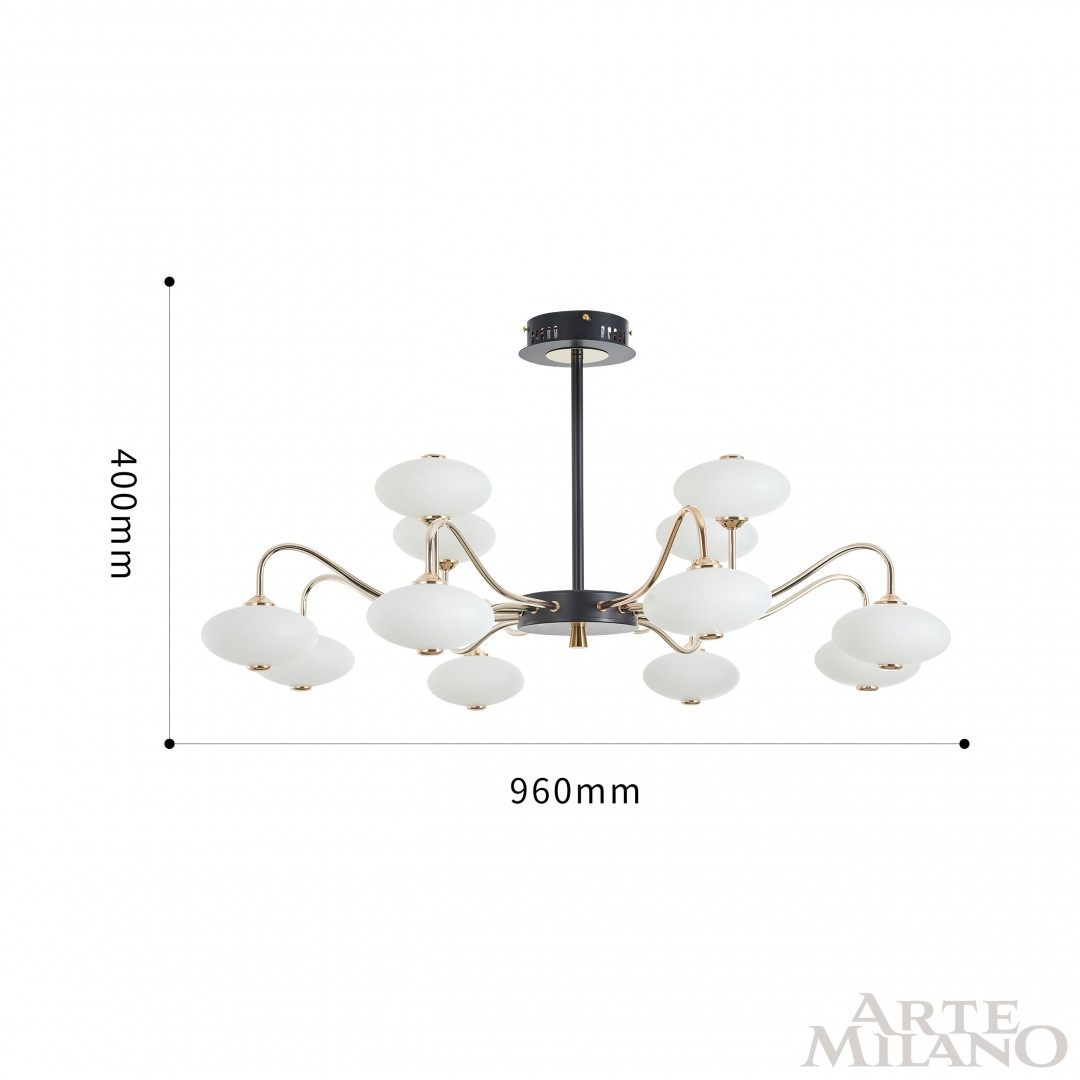 Люстра светодиодная 273908/12 BK/GD Arte Milano