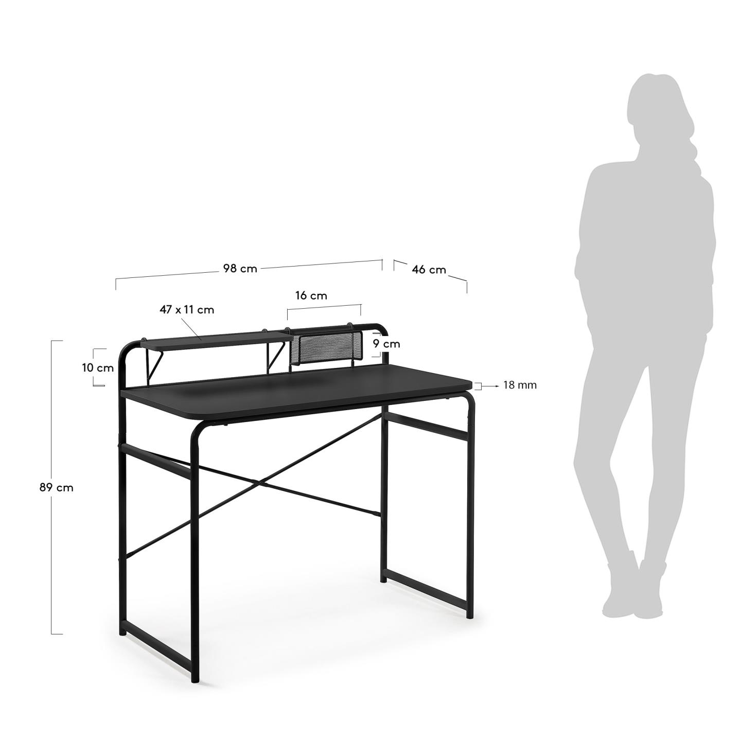 Письменный стол Foreman 98 x 48 черный La Forma (ex Julia Grup)