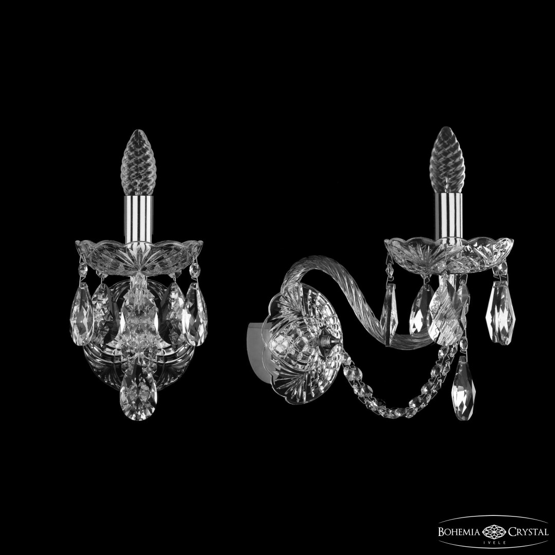 Бра хрустальные 1402B/1/195/XL Ni Bohemia Ivele Crystal