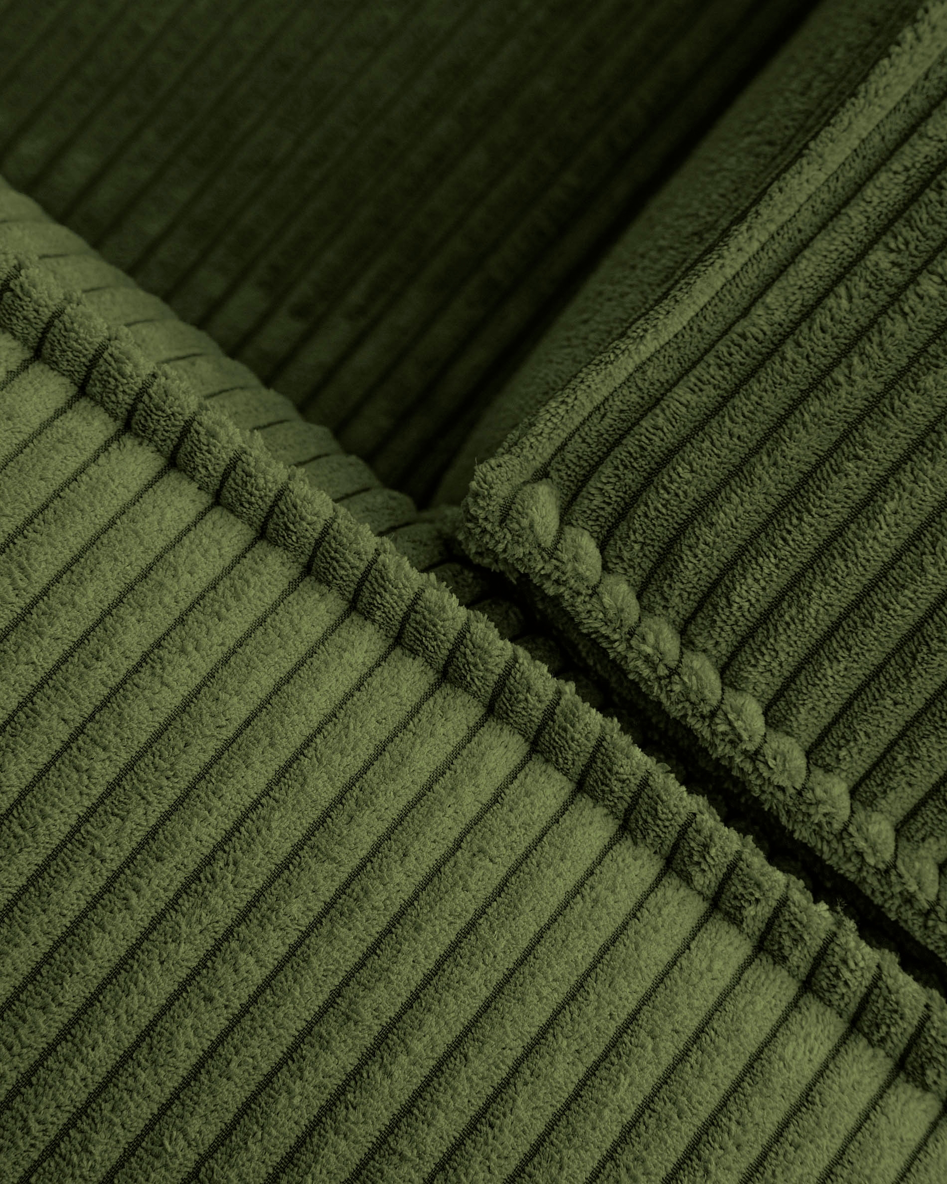 Диван Blok 3-х местный в плотном зеленом вельвете 240 см La Forma (ex Julia Grup)