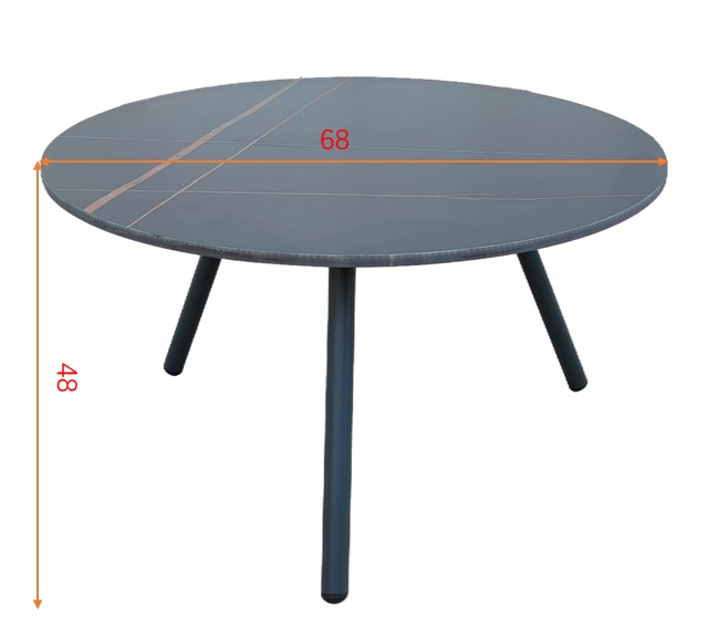 Стол кофейный EMBRACE уличный черный d68*48 Garda Decor 129KN-01440