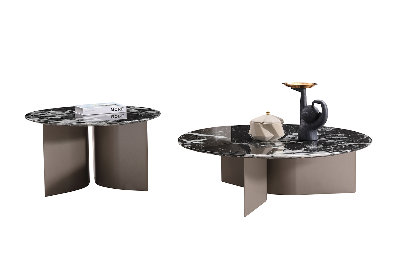 Столик журнальный искусственный мрамор черный Garda Decor 57EL-10311