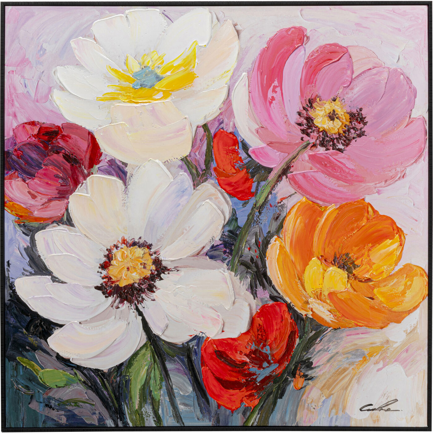 Картина в раме Flower Meadow 80x80cm KARE 57723