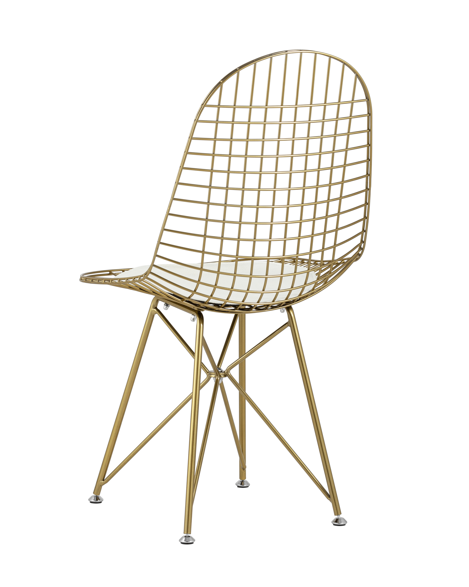 Стул обеденный Eiffel золотой с белой подушкой 2 шт Stool Group