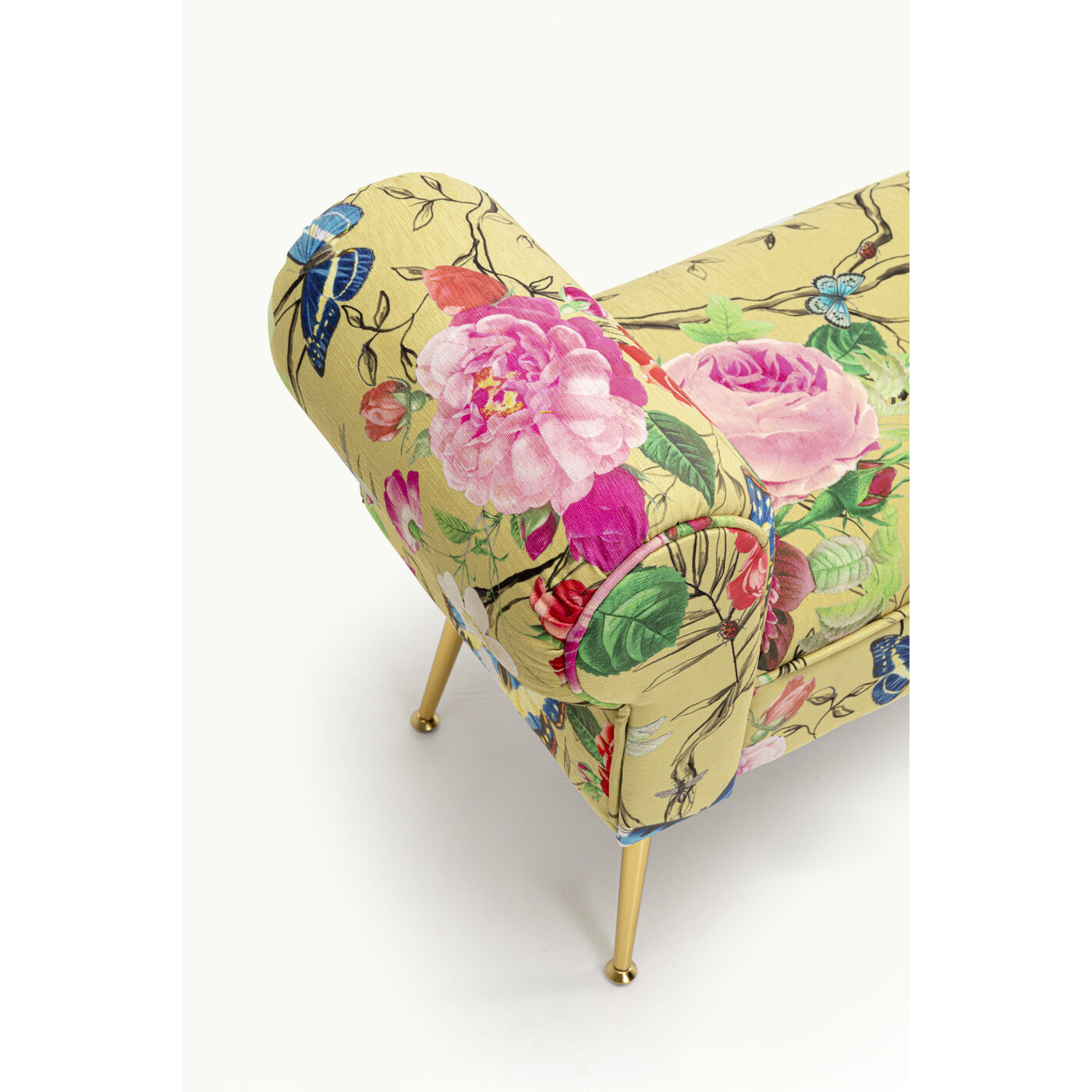 Скамья Wing Flower Fever Yellow 100cm KARE 71152