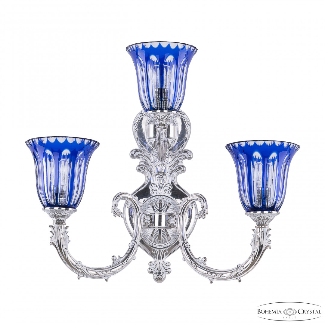 Бра бронзовые с хрусталём 7109B16/2+1/210 NW P2 U Clear-Blue/H-1H