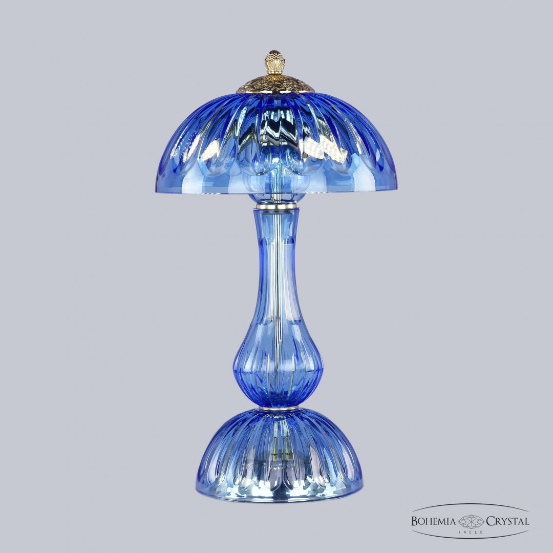 Настольная лампа с хрустальными подвесками 1371L/3/25 G Aquamarine/M-1H Bohemia Ivele Crystal