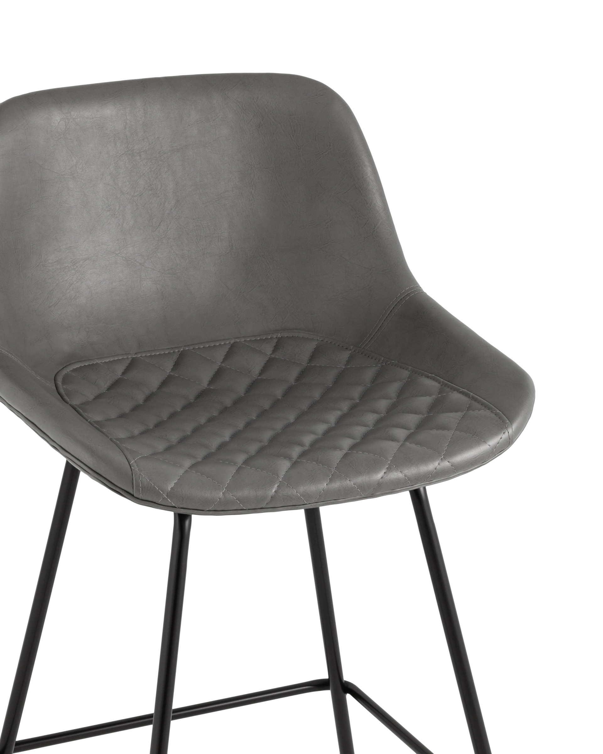 Стул полубарный Деймон экокожа серый Stool Group