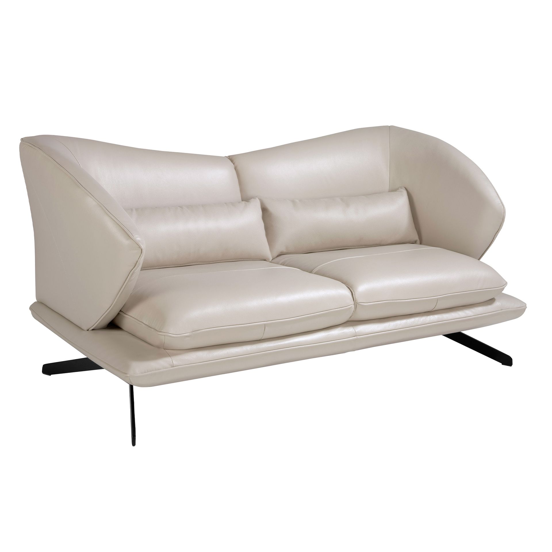 Диван 2-х местный 6145/KF2157-2P-M5652 кожаный с декоративными подушками Angel Cerda