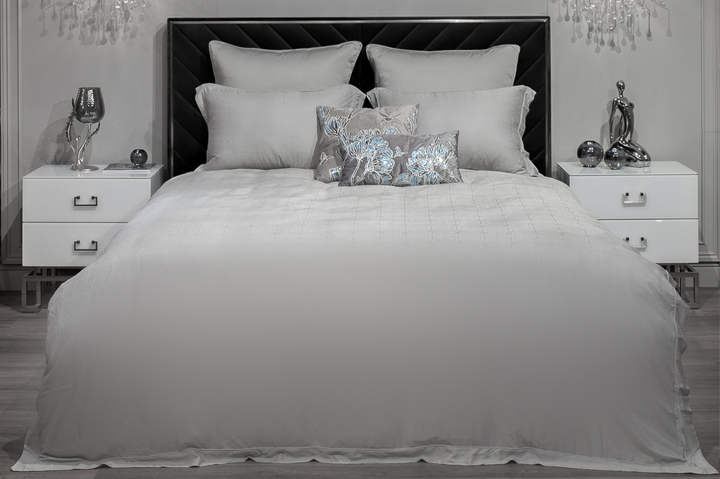 Комплект постельного белья Муар евро бамбук оливковый Garda Decor 180JOD-18021