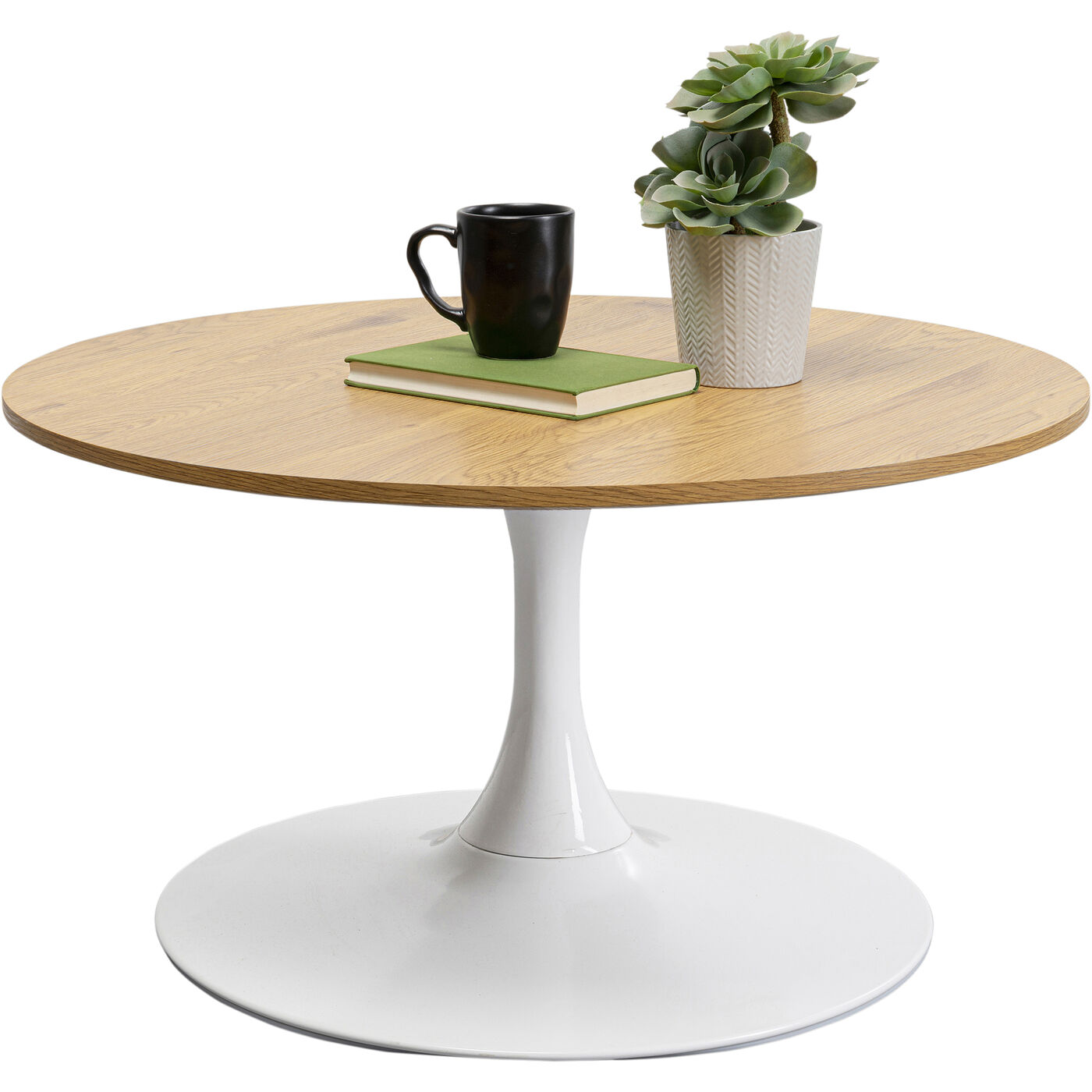 Стол кофейный Schickeria Oak White Ø80 см KARE 87765