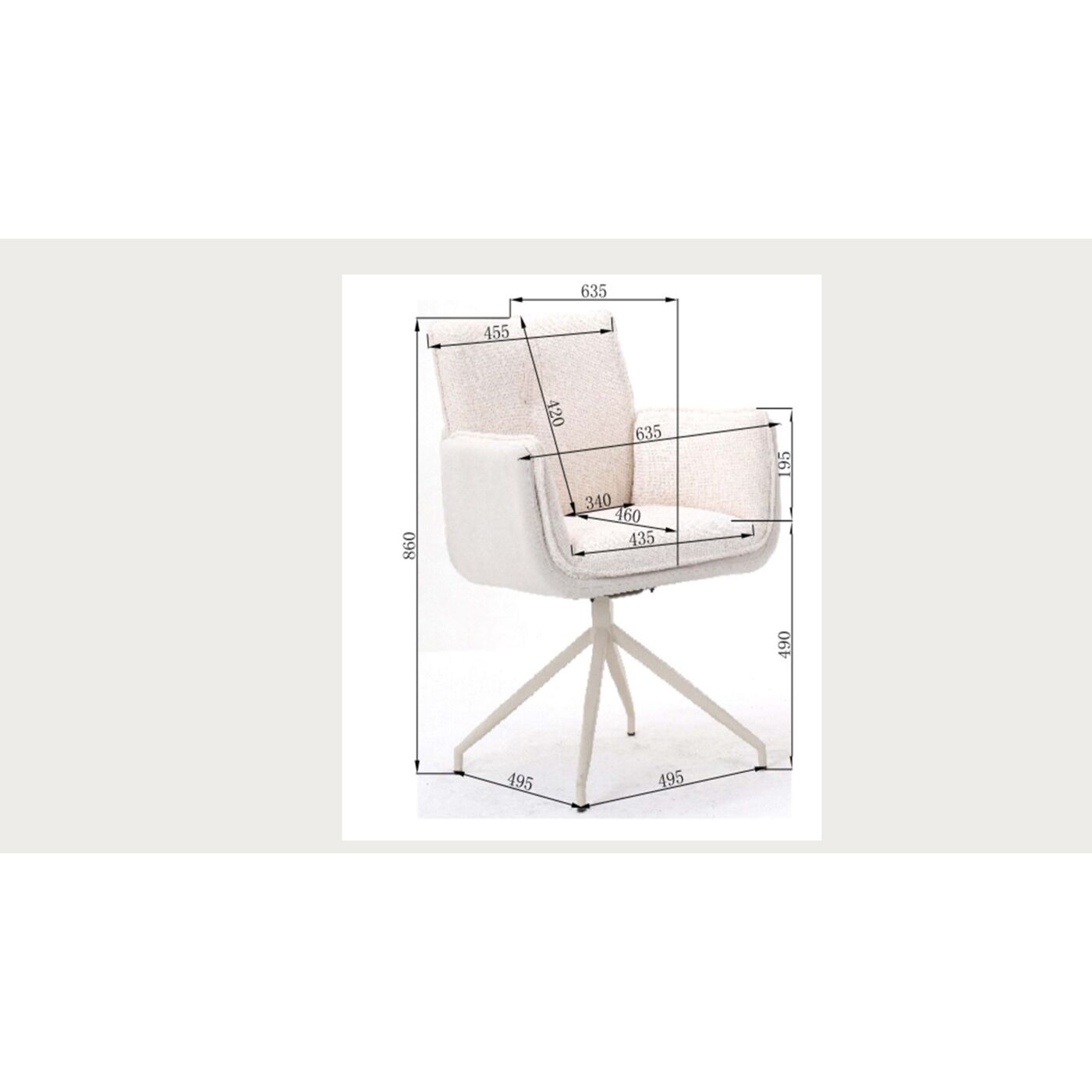 Кресло вращающееся Hilla White KARE 70255