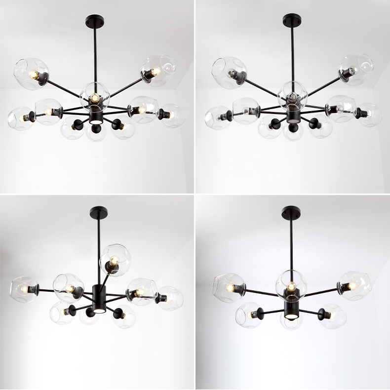 Люстра на штанге MARINE D104 10 lamps Gold/Transparent by ImperiumLoft