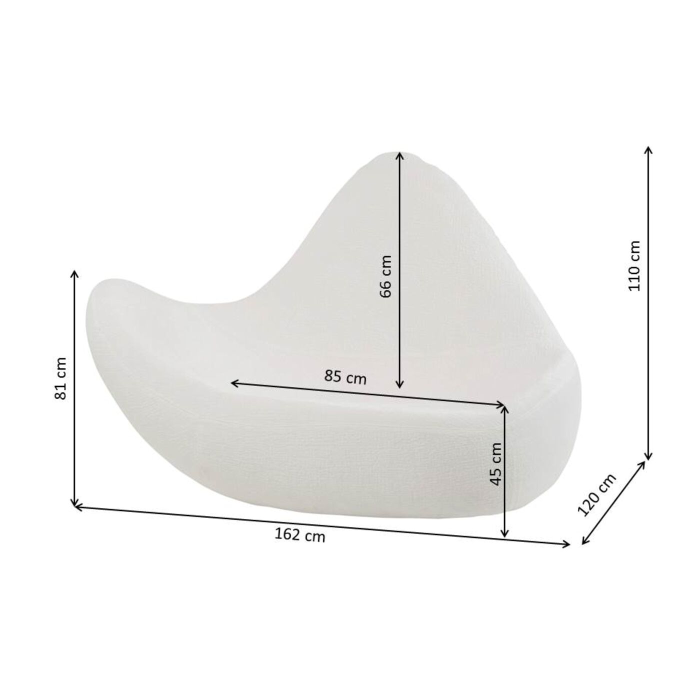 Кресло  KARE x Karim Rashid Glow Wave White 177cm KARE 70889