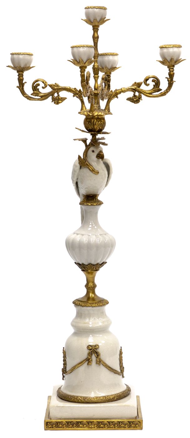 Подсвечник Попугай Glasar 31G1625/E566BC/WHITE