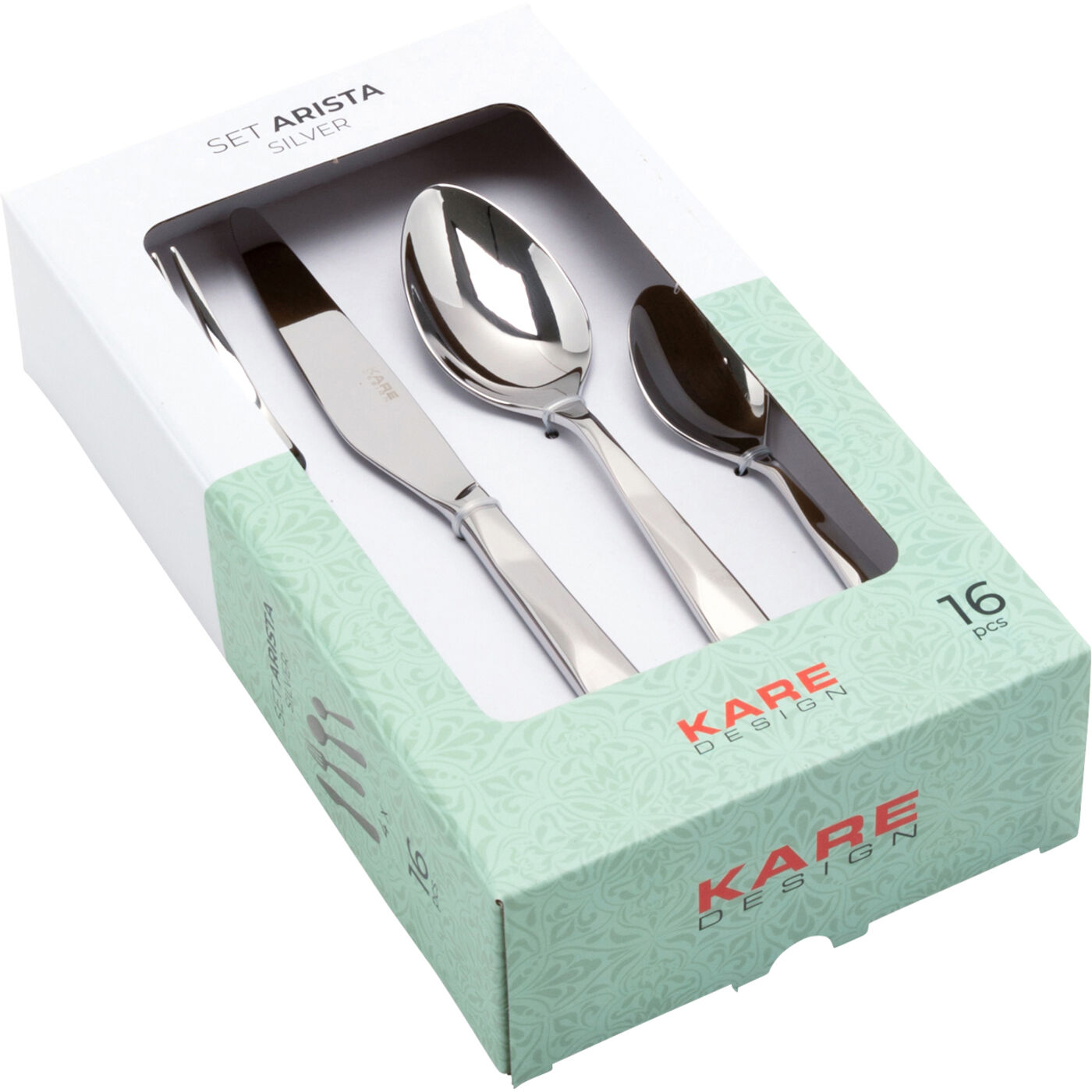 Набор столовых приборов Arista Silver (16/part) KARE 58215
