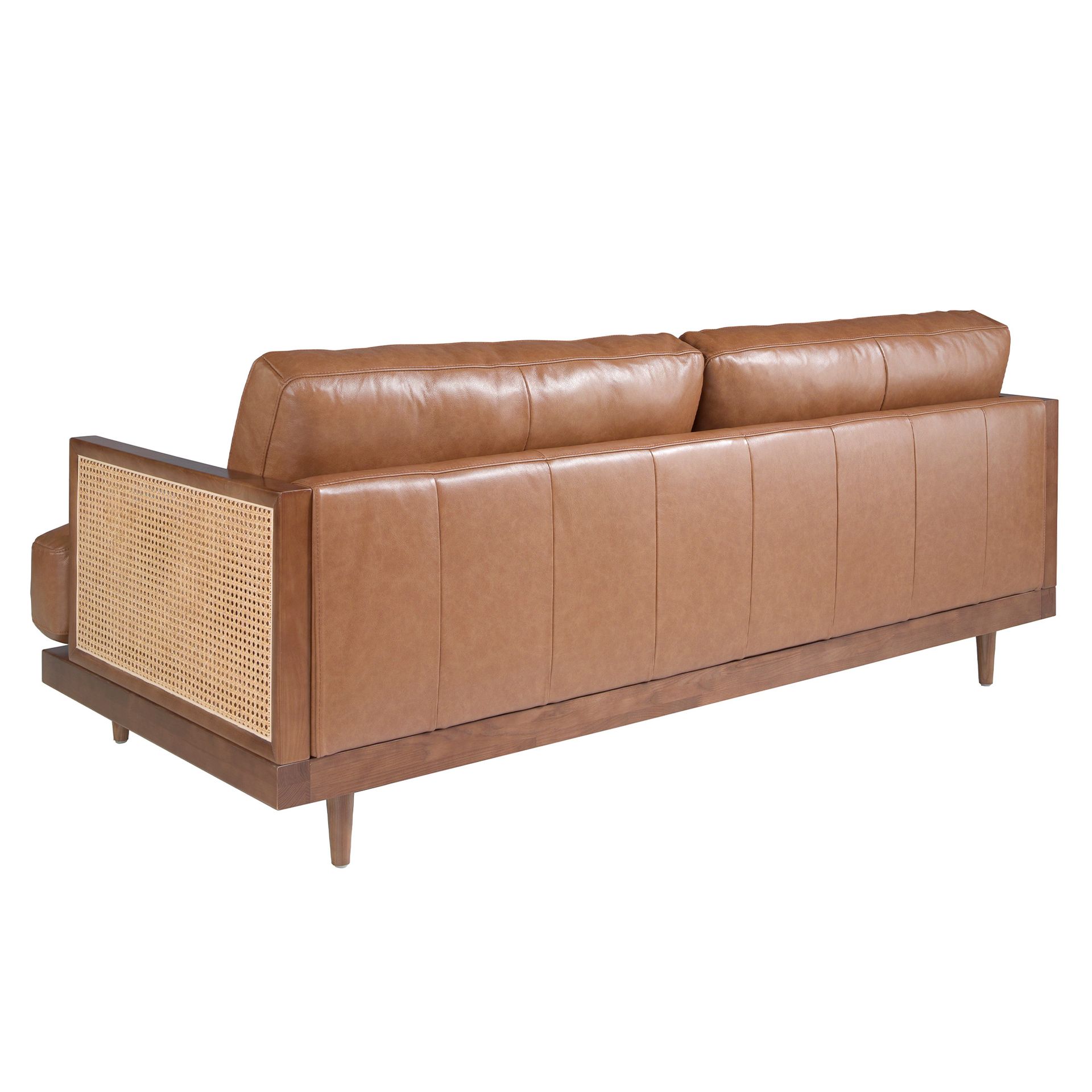 Диван 3-х местный 6177/KF8031-3P-M2731 из коричневой кожи Angel Cerda