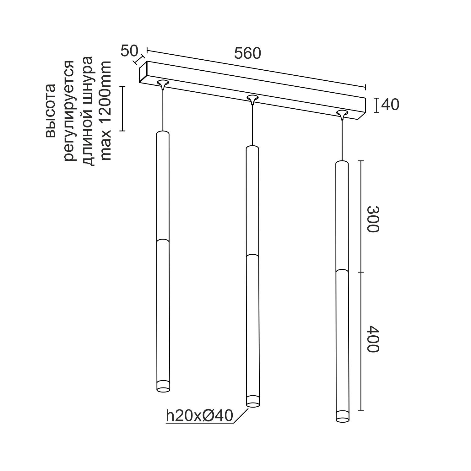 Подвесной (накладной) светодиодный светильник Ledron SAGITONY E3 T40 Wooden 300 Black