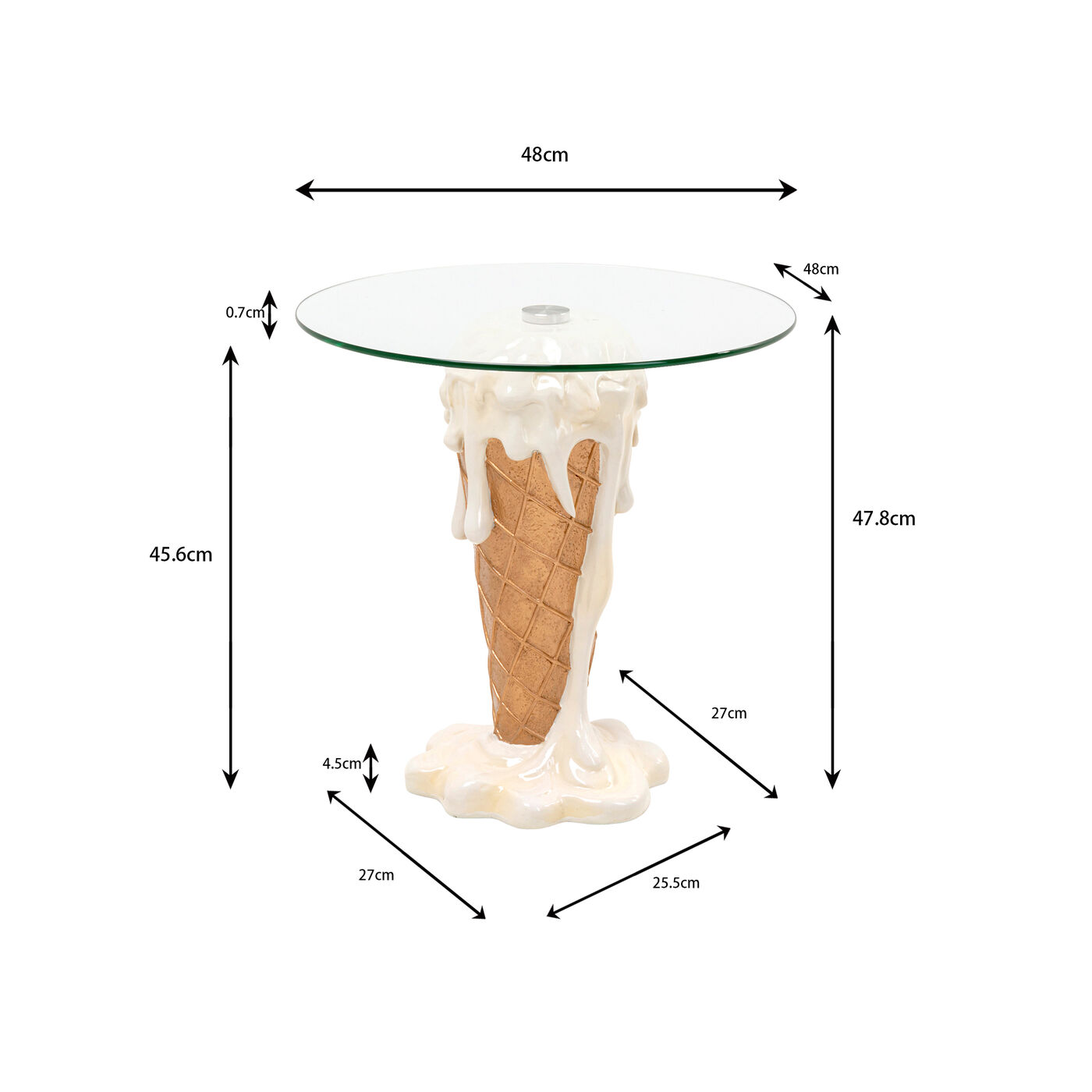 Стол приставной Ice Cream Vanilla Ø48cm KARE 71038