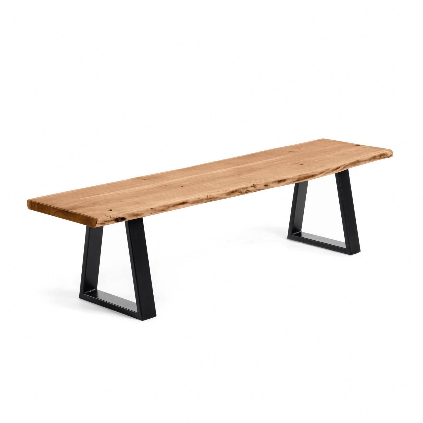 Банкетка Alaia 140 из натуральной акации со стальными черными ножками La Forma (ex Julia Grup)