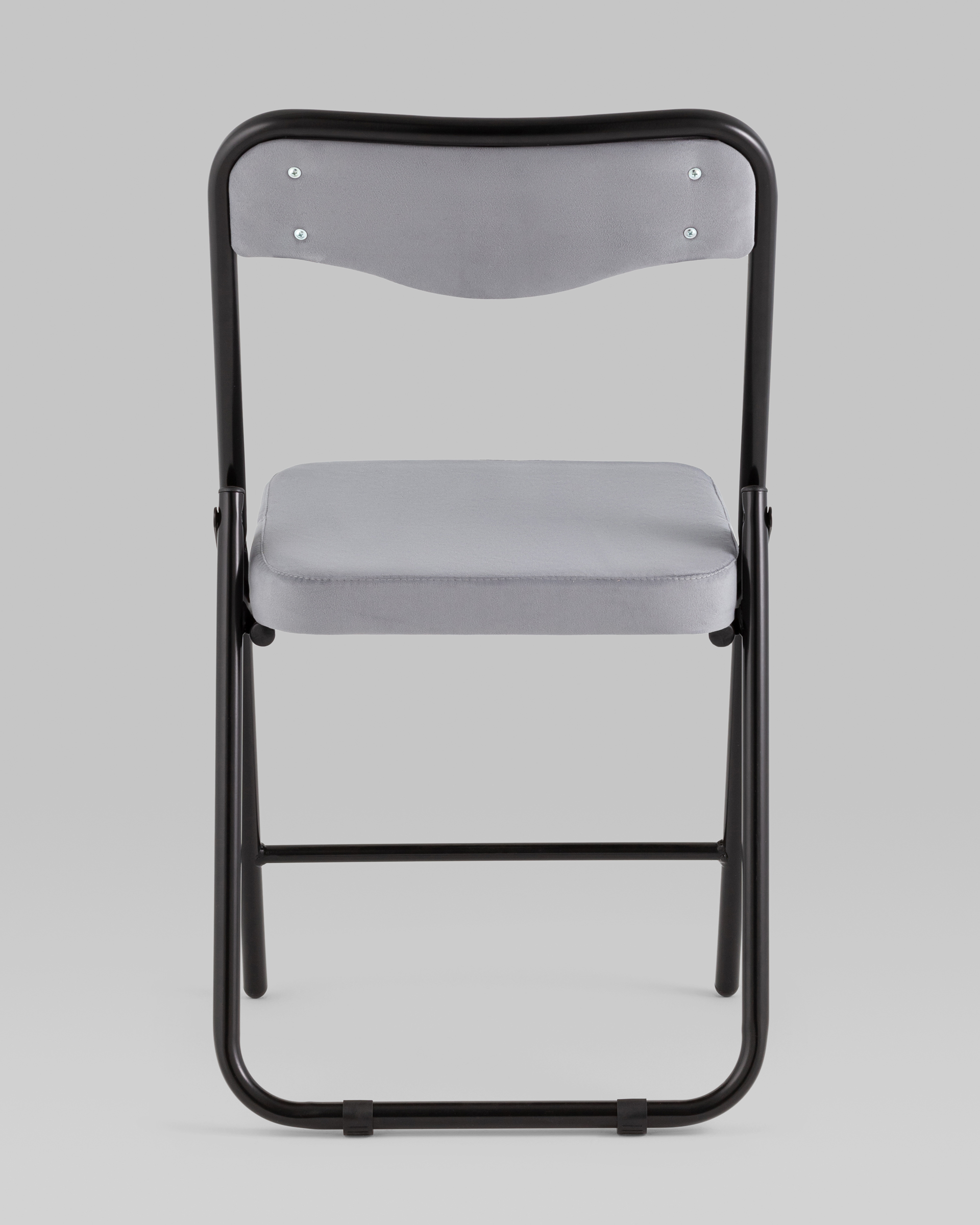 Складной стул Джонни велюр серый каркас черный матовый Stool Group