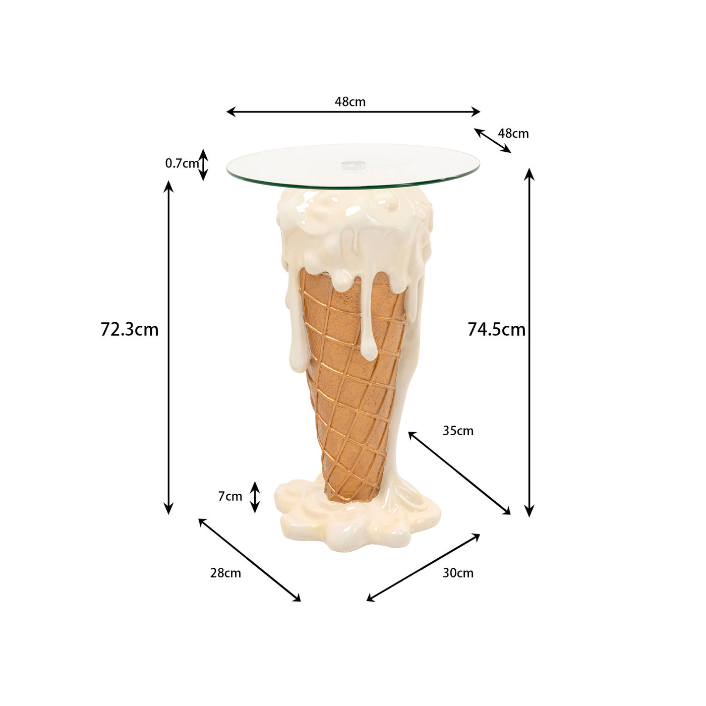 Стол Ice Cream Vanilla Ø48cm KARE 71037