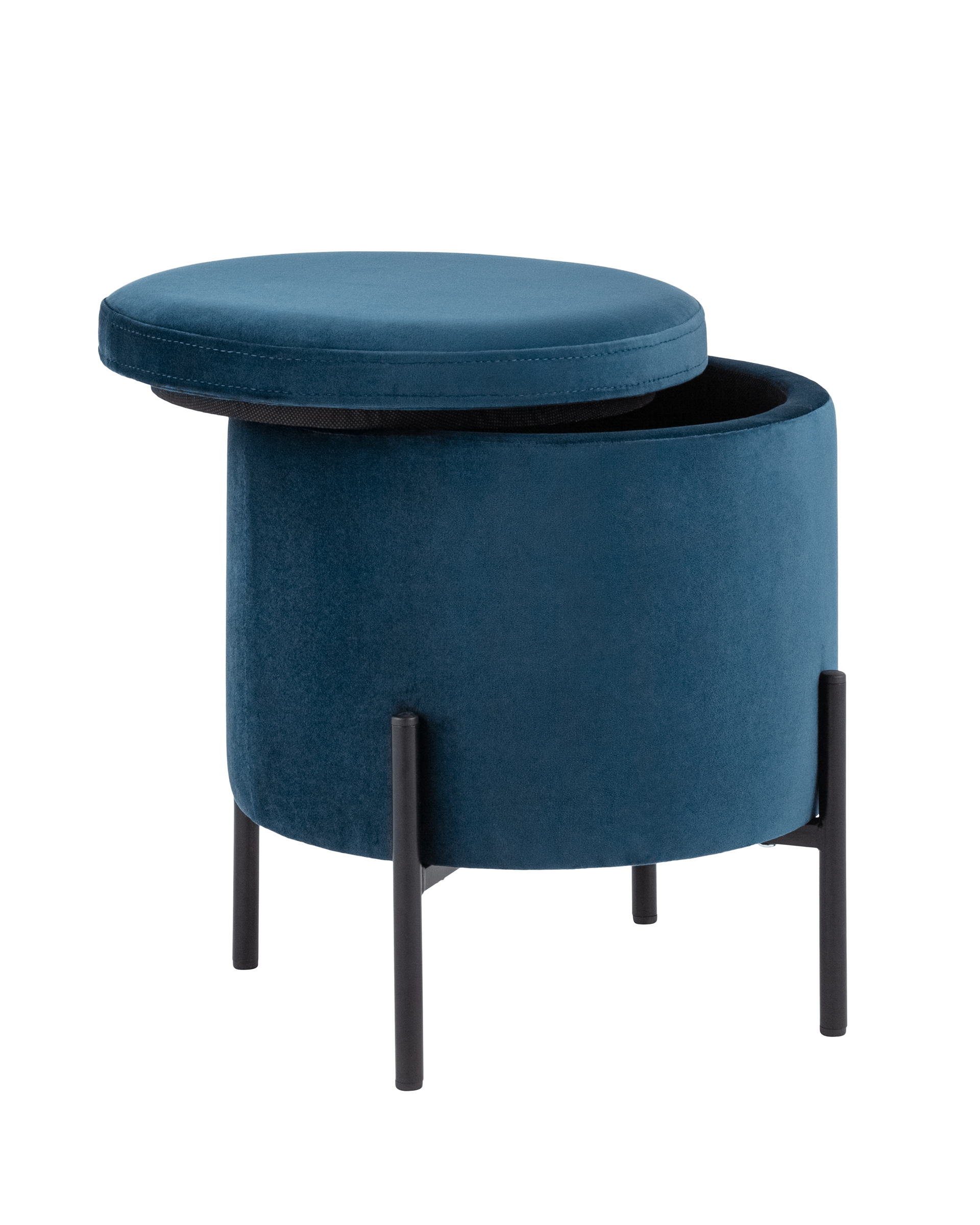 Пуф Грейс с ящиком велюр синий Stool Group