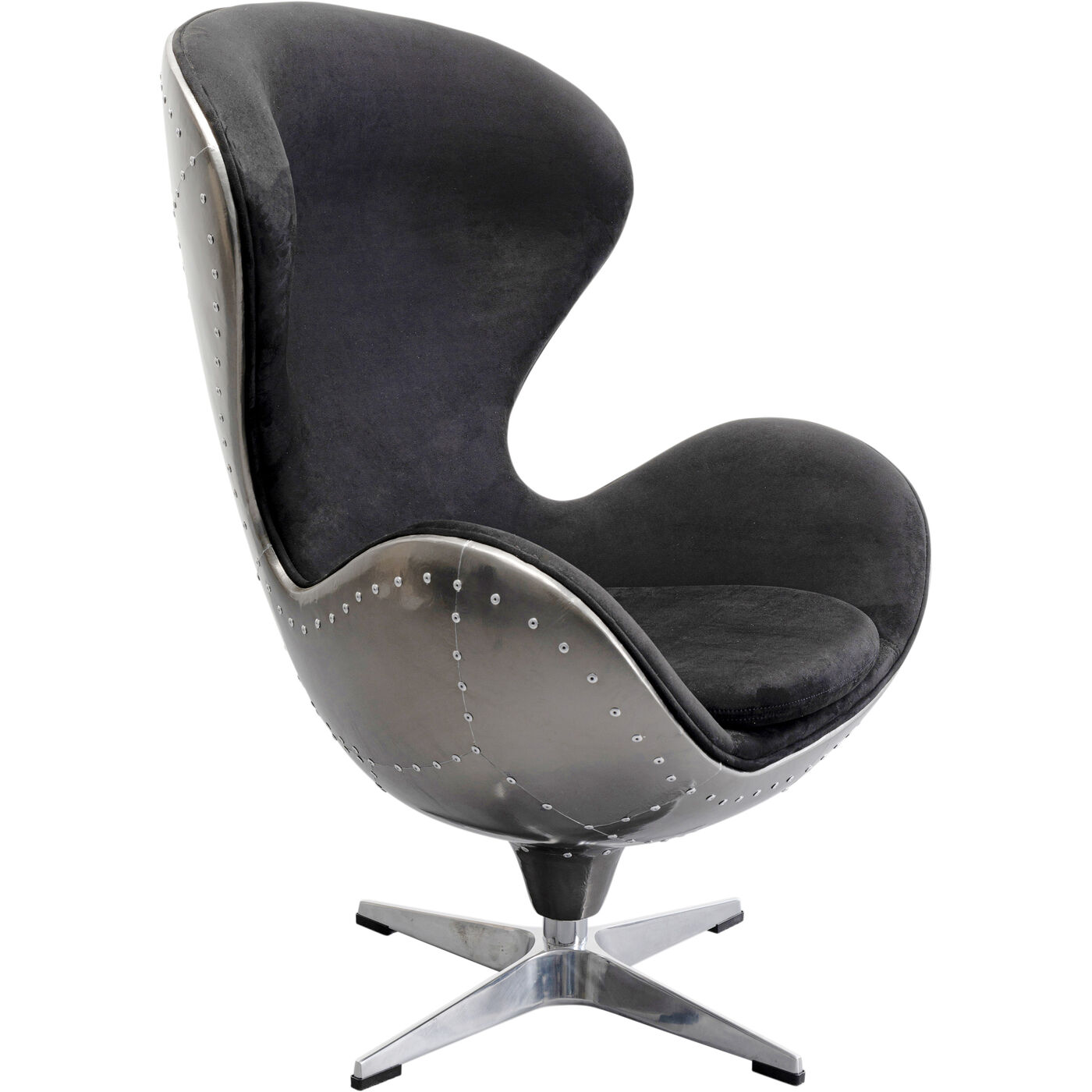 Кресло вращающееся Lounge Black Gun Metal KARE 87908
