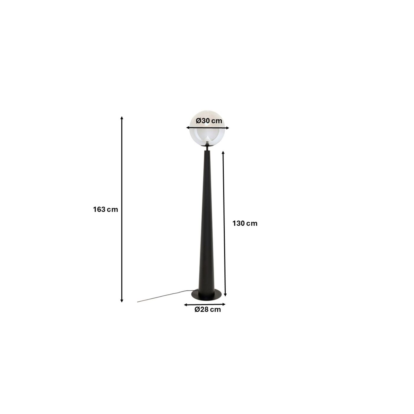 Светильник напольный Disco Ball Black 163cm KARE 57458